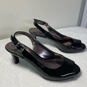 Life Stride Elegant Black Slingback Heels